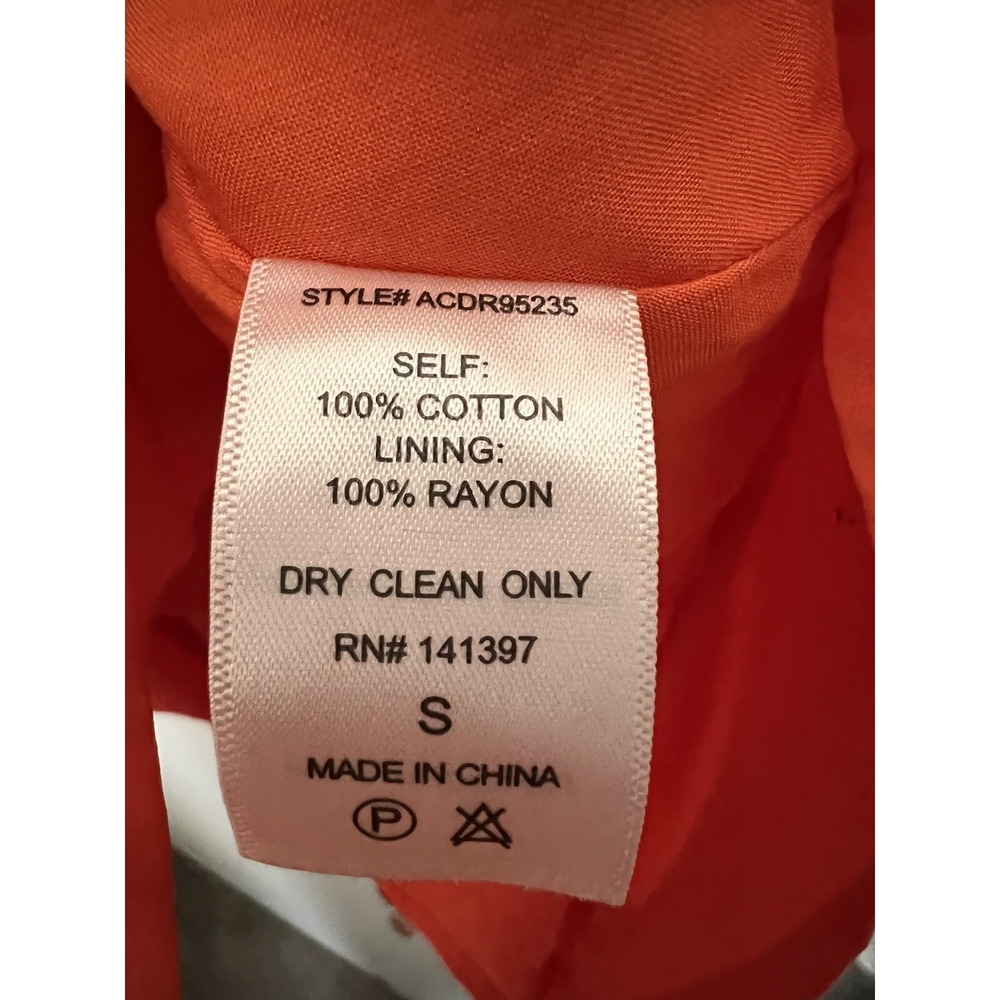 Astr The Label Orange Off Shoulder Poplin Dress Women's Size Small NWT - Picture 8 of 8
